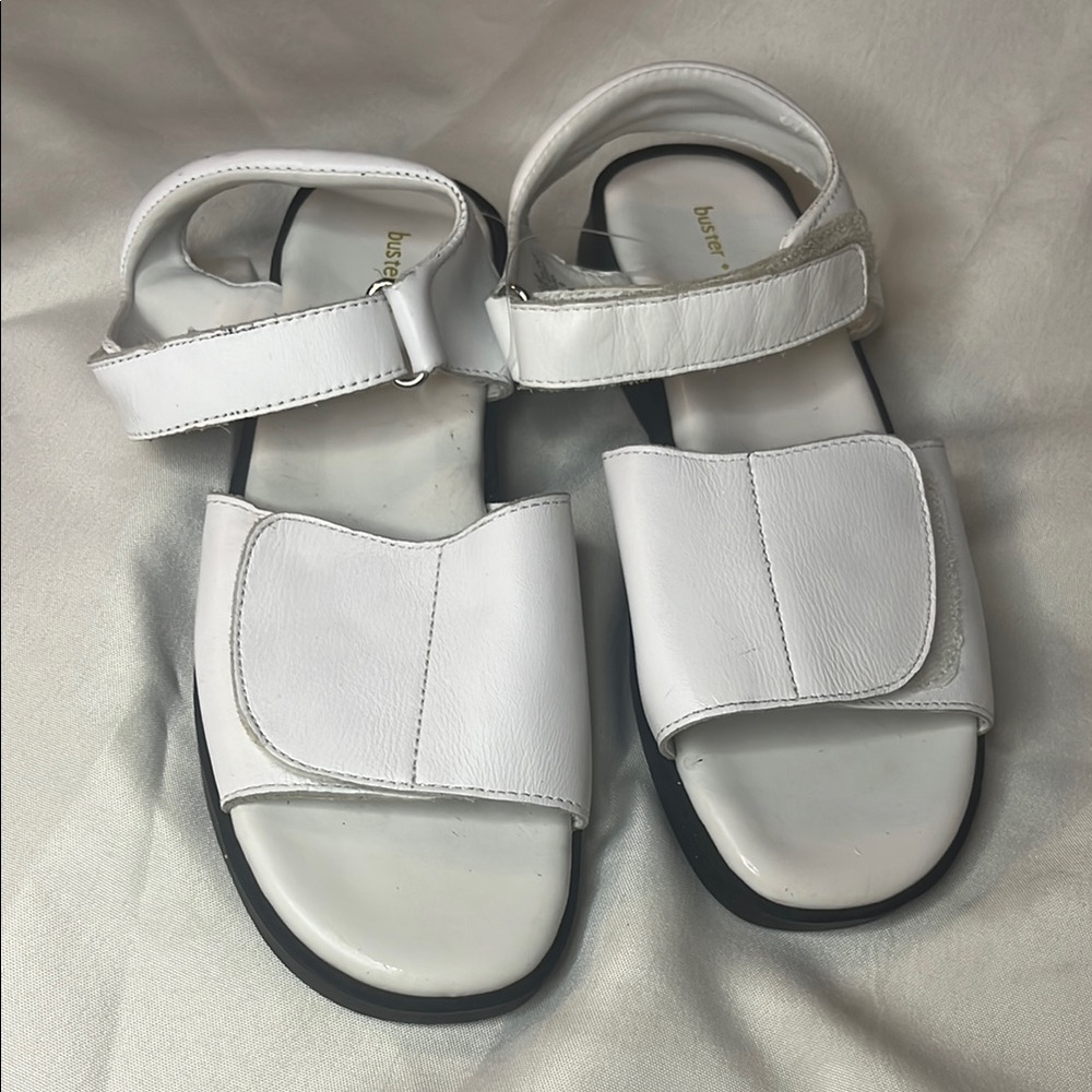 Buster Brown White Leather Sandals - Children’s